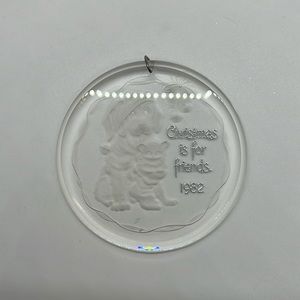 Vintage Hallmark Clear Acrylic 1982 Christmas Ornament